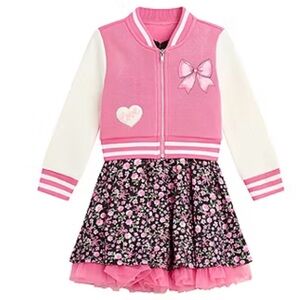 Knit Works Toddler Girls Floral 2-pc. Dress Set in pink size 3T.